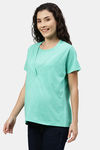 Nejo Anti Microbial Cotton Maternity Top - Green — thumbnail 2