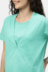Nejo Anti Microbial Cotton Maternity Top - Green — thumbnail 5