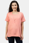 Nejo Anti Microbial Cotton Maternity Top - Pink — thumbnail 1