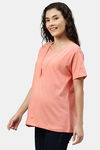 Nejo Anti Microbial Cotton Maternity Top - Pink — thumbnail 2