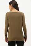 Nejo Cotton Maternity Top - Light Olive — thumbnail 3