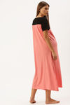 Nejo Cotton Maternity Full Length Nightdress - Black Coral — thumbnail 3
