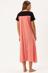 Nejo Cotton Maternity Full Length Nightdress - Black Coral — thumbnail 4