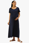 Nejo Cotton Nursing / Maternity Home Dress - Blue — thumbnail 1