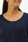 Nejo Cotton Nursing / Maternity Home Dress - Blue — thumbnail 4