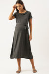 Nejo Cotton Maternity Full Length Nightdress - Charcoal — thumbnail 1