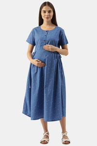 Blue Bird Printed Dress