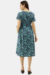 Nejo Cotton Maternity Loungewear Top - Royal Teal Print — thumbnail 3