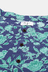 Nejo Cotton Maternity Loungewear Top - Royal Teal Print — thumbnail 6