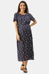 Nejo Bamboo Cotton Maternity Loungewear Top - Dark Blue — thumbnail 4