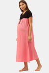 Nejo Cotton Maternity Loungewear Top - Coral — thumbnail 2