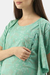 Nejo Bamboo Cotton Maternity Loungewear Top - Mint Green — thumbnail 4