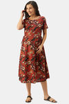 Nejo Bamboo Cotton Maternity Loungewear Top - Rust — thumbnail 4