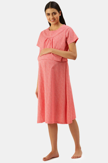 Nejo Cotton NA Mid Length Nightdress - Rose — image 3