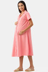 Nejo Cotton Maternity Loungewear Dress - French Plumeris — thumbnail 1