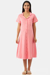 Nejo Cotton Maternity Loungewear Dress - French Plumeris — thumbnail 2