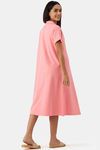 Nejo Cotton Maternity Loungewear Dress - French Plumeris — thumbnail 3