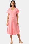 Nejo Cotton Maternity Loungewear Dress - French Plumeris — thumbnail 4