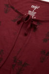 Nejo Cotton Maternity Full Length Nightdress - Maroon Print — thumbnail 2