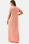 Nejo Cotton Maternity Full Length Nightdress - Coral Print — thumbnail 4