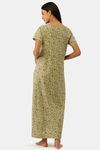 Nejo Cotton Full Length Maternity Nightdress - LightoliveAop — thumbnail 3