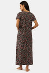 Nejo Cotton Full Length Maternity Nightdress - AnthraflowerAop — thumbnail 3