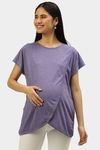 Nejo Cotton Maternity Top - Lilacmelange — thumbnail 1