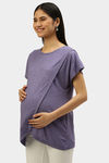 Nejo Cotton Maternity Top - Lilacmelange — thumbnail 2