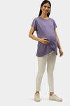 Nejo Cotton Maternity Top - Lilacmelange — thumbnail 4