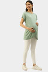 Nejo Cotton Maternity Top - MintAOP — thumbnail 4