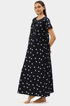 Nejo Cotton Maternity Full Length Nightdress - Navy — thumbnail 2