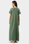 Nejo Cotton Maternity Full Length Nightdress - Ltgreen — thumbnail 3