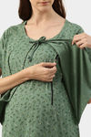 Nejo Cotton Maternity Full Length Nightdress - Ltgreen — thumbnail 4