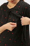 Nejo Cotton Maternity Full Length Nightdress - Dkgrey — thumbnail 5