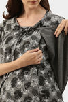 Nejo Cotton Maternity Full Length Nightdress - Dkgrey — thumbnail 4