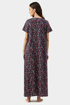 Nejo Cotton Maternity Full Length Nightdress - Navy — thumbnail 4