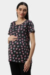 Nejo Cotton Maternity Top - Charcoal — thumbnail 2