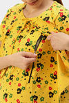 Nejo Cotton Maternity Full Length Nightdress - Yellow — thumbnail 5