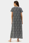 Nejo Cotton Maternity Full Length Nightdress - Navythokka — thumbnail 3