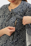 Nejo Cotton Maternity Full Length Nightdress - Navythokka — thumbnail 5