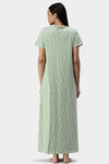 Nejo Cotton Maternity Full Length Nightdress - Frenchgreencream — thumbnail 3