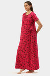 Nejo Cotton Maternity Full Length Nightdress - Fuchsiafly — thumbnail 2