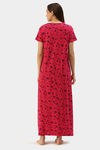 Nejo Cotton Maternity Full Length Nightdress - Fuchsiafly — thumbnail 3
