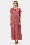 Nejo Cotton Maternity Full Length Nightdress - Orchid — thumbnail 1