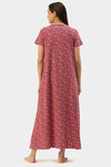 Nejo Cotton Maternity Full Length Nightdress - Orchid — thumbnail 3