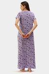 Nejo Cotton Maternity Full Length Nightdress - Lilacfly — thumbnail 3