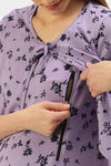 Nejo Cotton Maternity Full Length Nightdress - Lilacfly — thumbnail 5