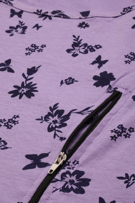 Nejo Cotton Maternity Full Length Nightdress - Lilacfly — image 7