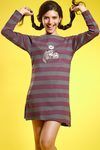 Zivame Horizontal Stripes Print Pure Cotton Night Dress — thumbnail 1