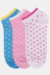 Next2Skin Low Ankle Length Diamond Printed Cotton Socks (Pack of 3) - Assorted — thumbnail 2